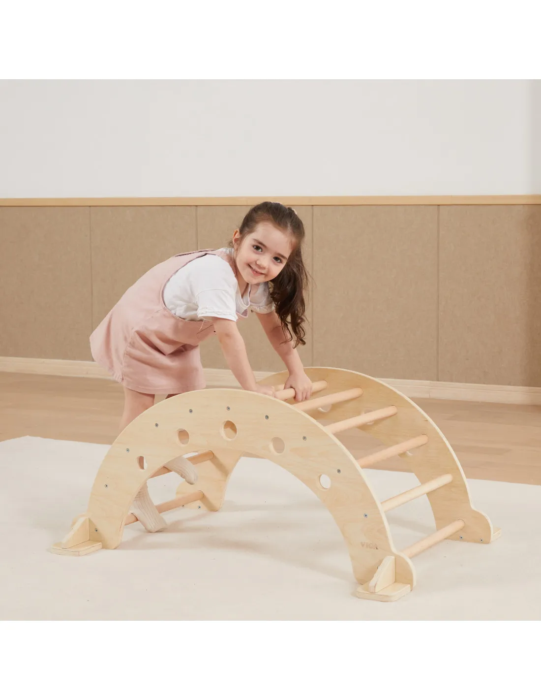 VIGA Drewniany Bujak Naturalny Montessori