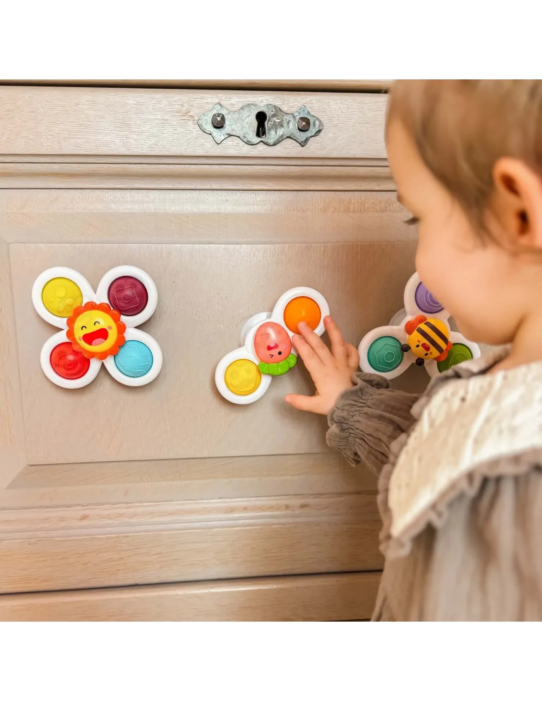 WOOPIE BABY Spiner Zabawka Sensoryczna Edukacyjna 3w1 - 10 ZESTAWÓW