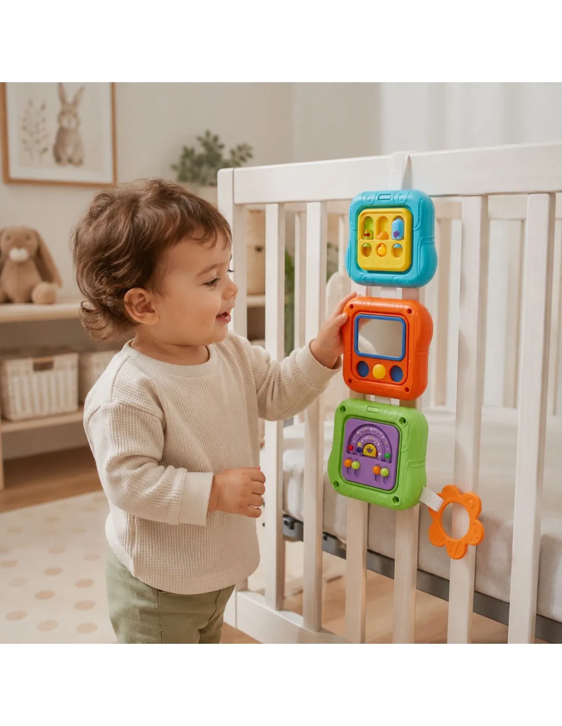 WOOPIE BABY Kostka Sensoryczna Manipulacyjna 6w1 Edukacyjna Zabawka Interaktywna