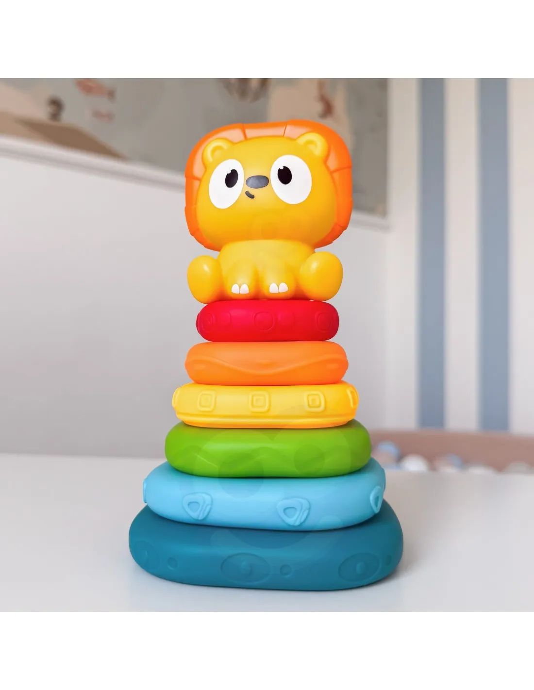 WOOPIE BABY Piramidka Sensoryczna Wieża Układanka Lew 6m+