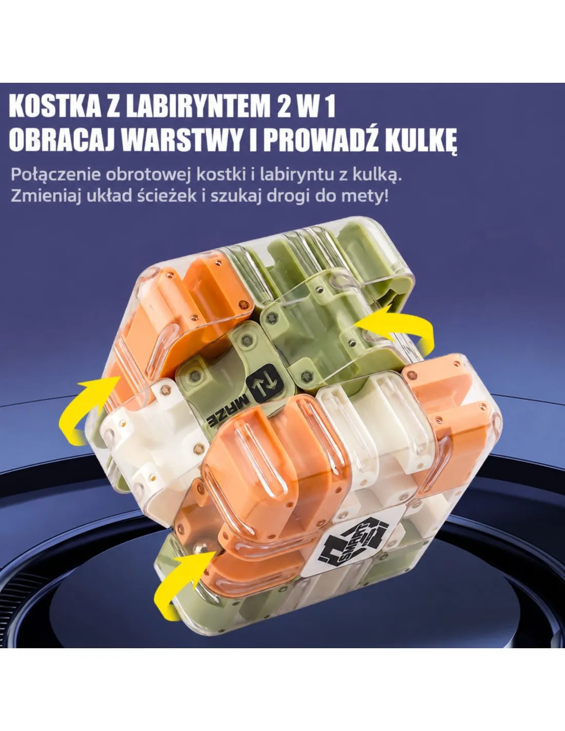 WOOPIE Łamigłówka  Gra Logiczna Labirynt 3D Kostka Zielona