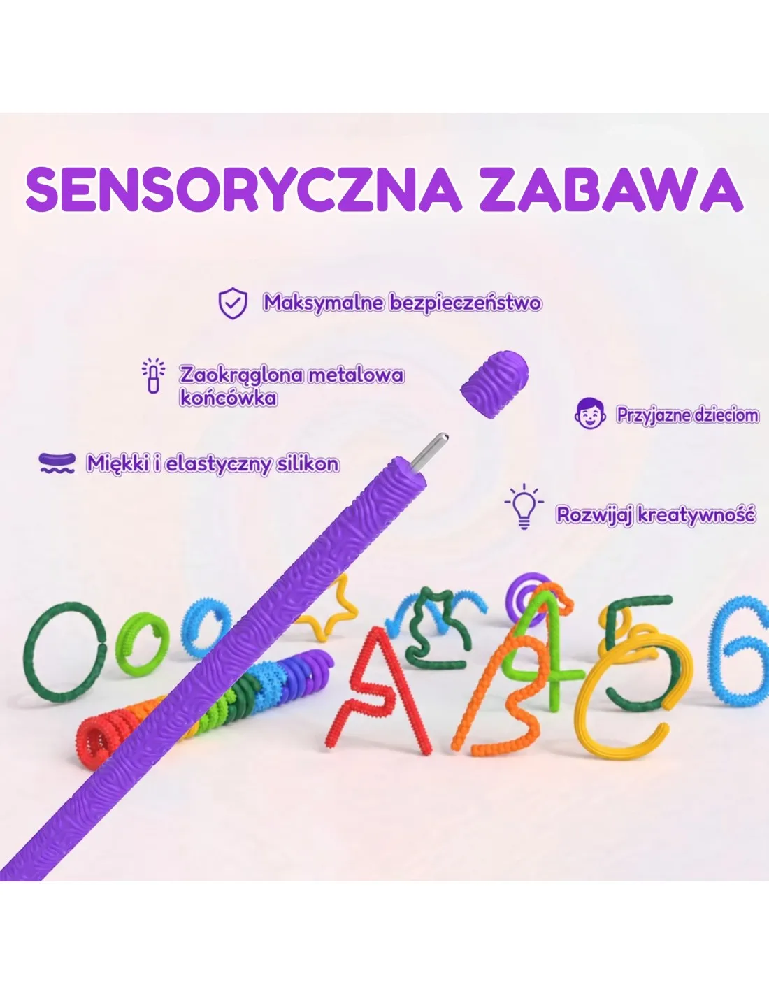 WOOPIE Patyczki Sensoryczne Antystresowe Zestaw 8 el. Różne Struktury